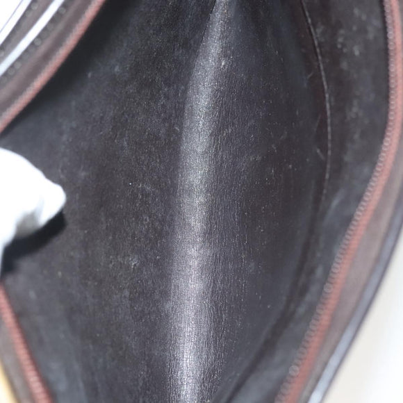 Christian Dior Trotter Canvas Shoulder Bag Brown Gold Auth ep10263