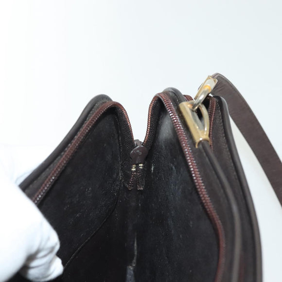 Christian Dior Trotter Canvas Shoulder Bag Brown Gold Auth ep10263