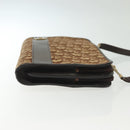 Christian Dior Trotter Canvas Shoulder Bag Brown Gold Auth ep10263-3