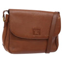 Burberrys Shoulder Bag Leather Gold Brown Auth ep10267-1