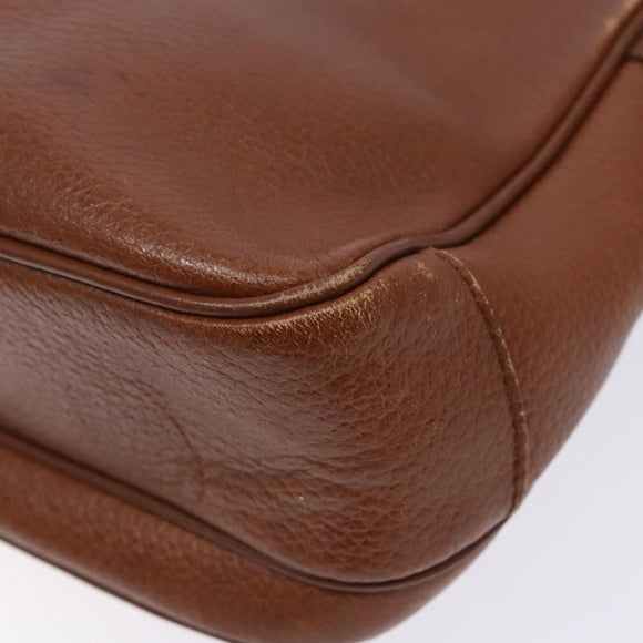 Burberrys Shoulder Bag Leather Gold Brown Auth ep10267