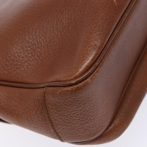 Burberrys Shoulder Bag Leather Gold Brown Auth ep10267