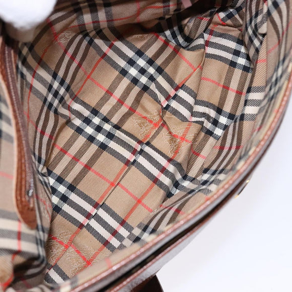 Burberrys Shoulder Bag Leather Gold Brown Auth ep10267