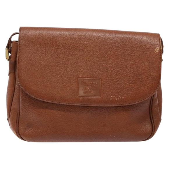 Burberrys Shoulder Bag Leather Gold Brown Auth ep10267