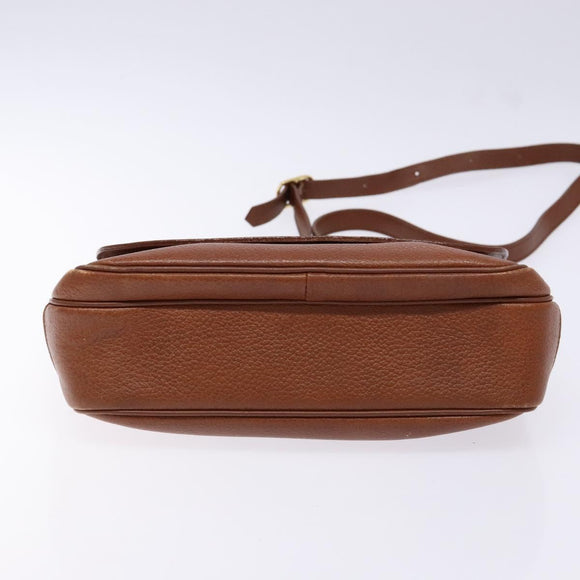 Burberrys Shoulder Bag Leather Gold Brown Auth ep10267