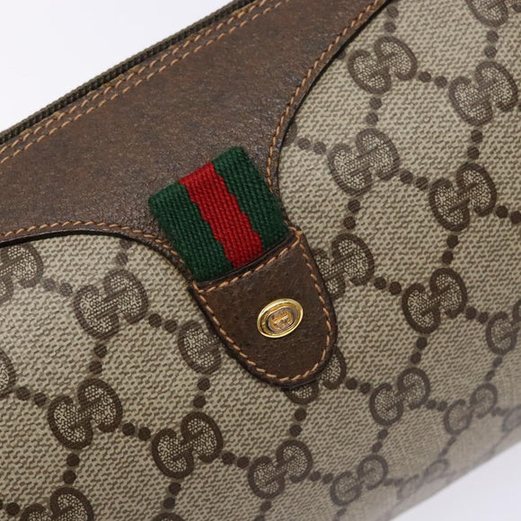 GUCCI GG Supreme Web Sherry Line Shoulder Bag PVC Beige 89 02 018 Auth ep10268