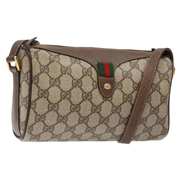 GUCCI GG Supreme Web Sherry Line Shoulder Bag PVC Beige 89 02 018 Auth ep10268