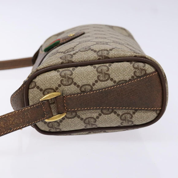 GUCCI GG Supreme Web Sherry Line Shoulder Bag PVC Beige 89 02 018 Auth ep10268