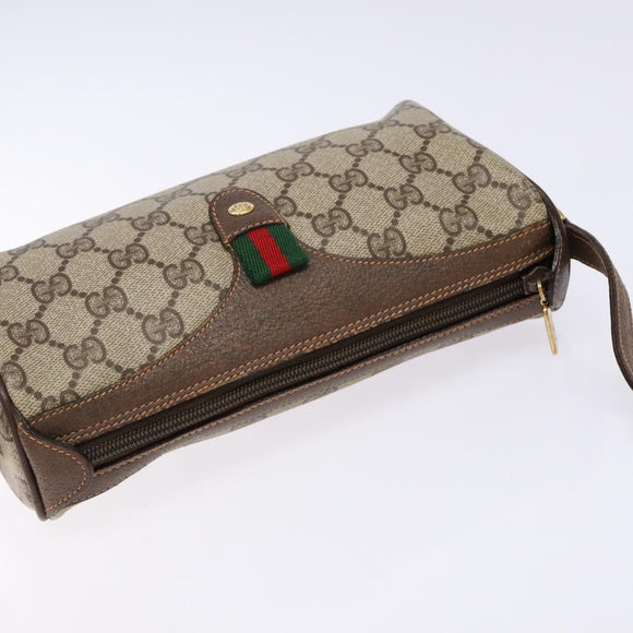 GUCCI GG Supreme Web Sherry Line Shoulder Bag PVC Beige 89 02 018 Auth ep10268