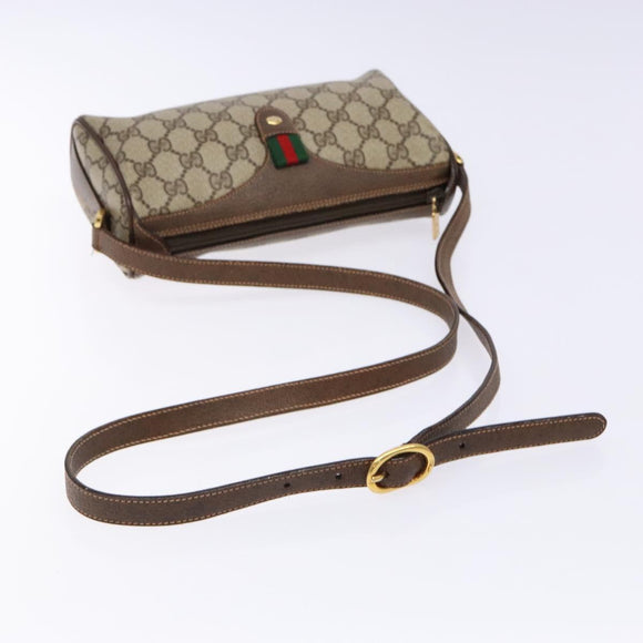 GUCCI GG Supreme Web Sherry Line Shoulder Bag PVC Beige 89 02 018 Auth ep10268