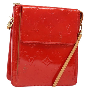 LOUIS VUITTON Monogram Vernis Motto Accessory Pouch Red M91137 LV Auth ep10275