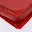 LOUIS VUITTON Monogram Vernis Motto Accessory Pouch Red M91137 LV Auth ep10275-11
