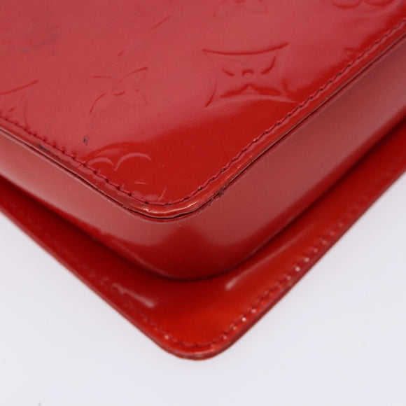 LOUIS VUITTON Monogram Vernis Motto Accessory Pouch Red M91137 LV Auth ep10275