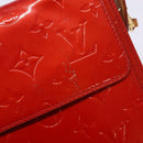 LOUIS VUITTON Monogram Vernis Motto Accessory Pouch Red M91137 LV Auth ep10275-14