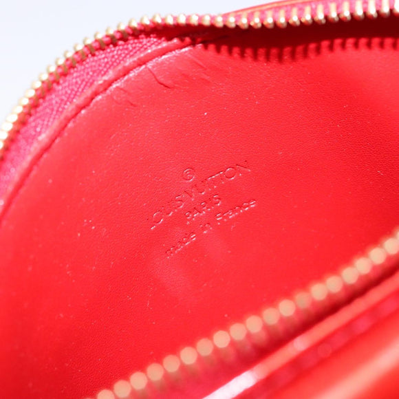LOUIS VUITTON Monogram Vernis Motto Accessory Pouch Red M91137 LV Auth ep10275
