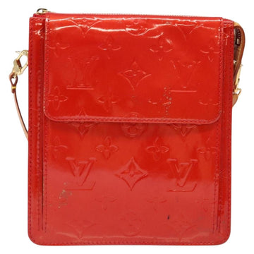 LOUIS VUITTON Monogram Vernis Motto Accessory Pouch Red M91137 LV Auth ep10275 - 0