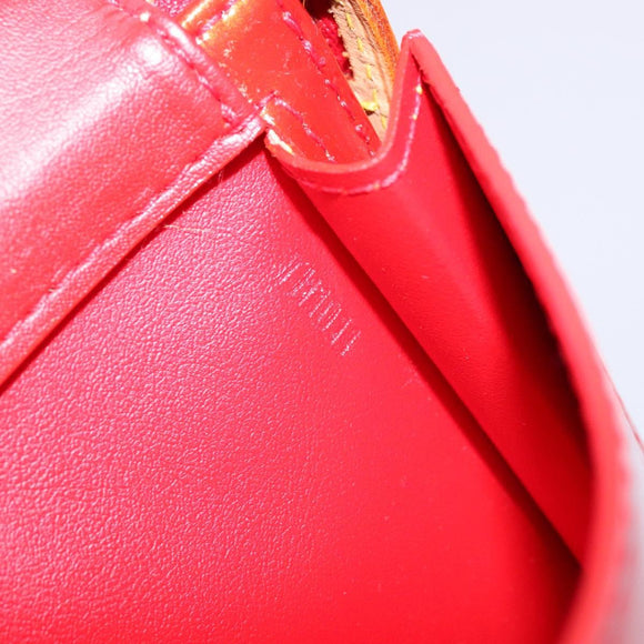 LOUIS VUITTON Monogram Vernis Motto Accessory Pouch Red M91137 LV Auth ep10275