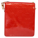 LOUIS VUITTON Monogram Vernis Motto Accessory Pouch Red M91137 LV Auth ep10275-3
