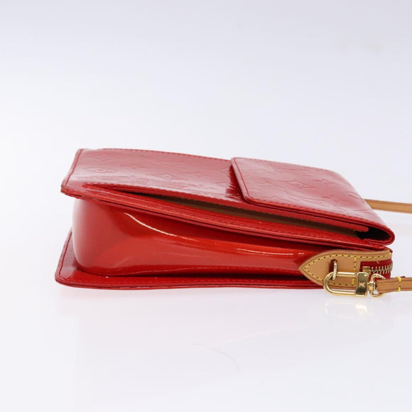 LOUIS VUITTON Monogram Vernis Motto Accessory Pouch Red M91137 LV Auth ep10275