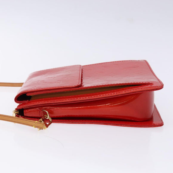 LOUIS VUITTON Monogram Vernis Motto Accessory Pouch Red M91137 LV Auth ep10275