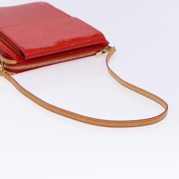 LOUIS VUITTON Monogram Vernis Motto Accessory Pouch Red M91137 LV Auth ep10275