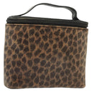 LOEWE Pouch Leather Black Gold Auth ep10276-1