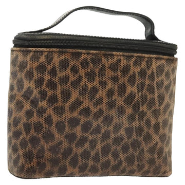 LOEWE Pouch Leather Black Gold Auth ep10276