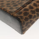 LOEWE Pouch Leather Black Gold Auth ep10276-17