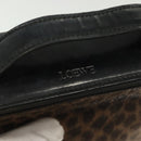 LOEWE Pouch Leather Black Gold Auth ep10276-18