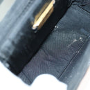 LOEWE Pouch Leather Black Gold Auth ep10276-11