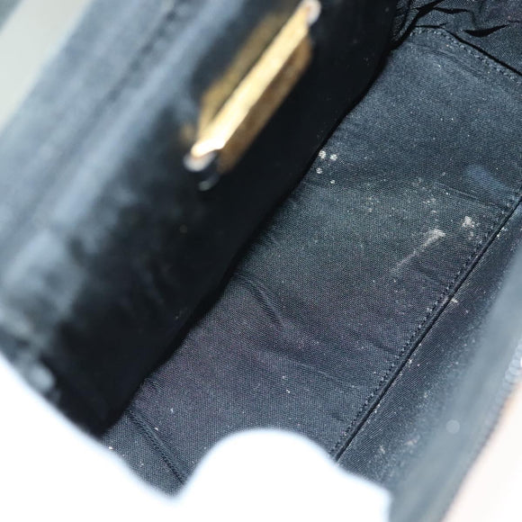 LOEWE Pouch Leather Black Gold Auth ep10276