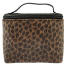 LOEWE Pouch Leather Black Gold Auth ep10276-13