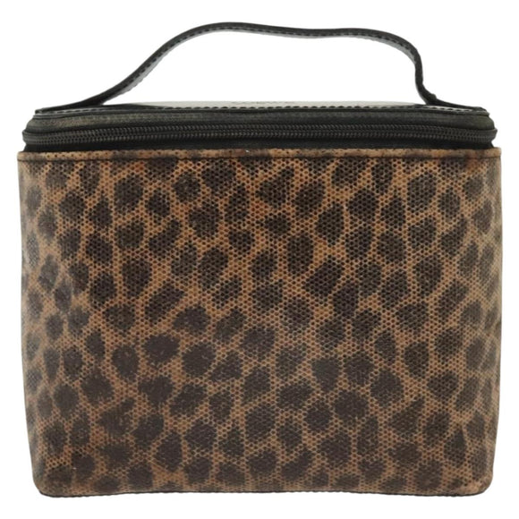 LOEWE Pouch Leather Black Gold Auth ep10276