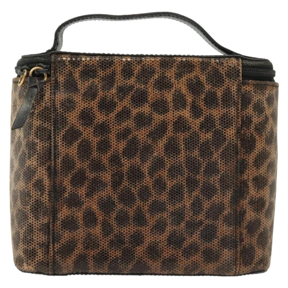 LOEWE Pouch Leather Black Gold Auth ep10276