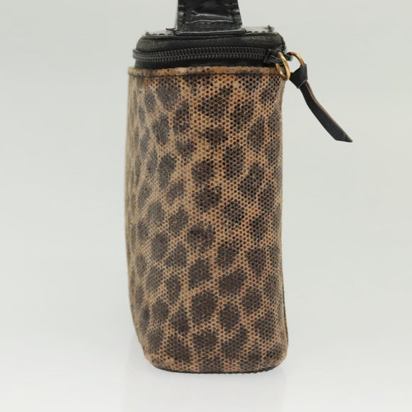 LOEWE Pouch Leather Black Gold Auth ep10276