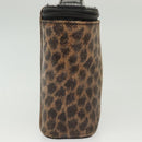 LOEWE Pouch Leather Black Gold Auth ep10276-4