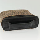 LOEWE Pouch Leather Black Gold Auth ep10276-5