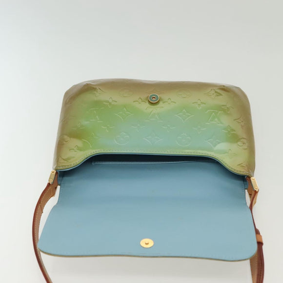 LOUIS VUITTON Monogram Vernis Thompson Street Bag Baby Blue M91009 Auth ep10278