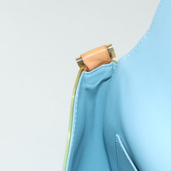 LOUIS VUITTON Monogram Vernis Thompson Street Bag Baby Blue M91009 Auth ep10278