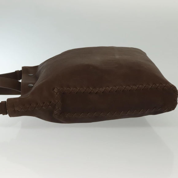BOTTEGA VENETA Shoulder Bag Leather Brown Auth ep10281