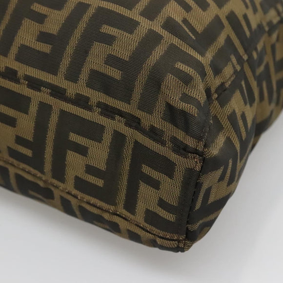 FENDI Zucca Canvas Tote Bag Black Brown Auth ep10285