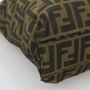 FENDI Zucca Canvas Tote Bag Black Brown Auth ep10285-14