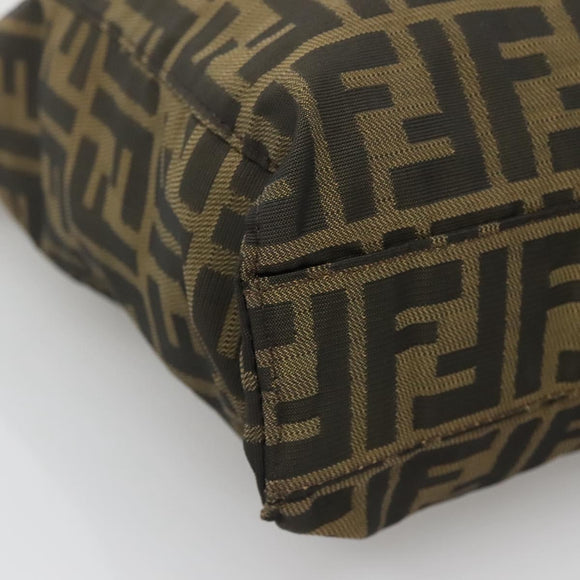 FENDI Zucca Canvas Tote Bag Black Brown Auth ep10285