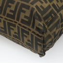 FENDI Zucca Canvas Tote Bag Black Brown Auth ep10285-15