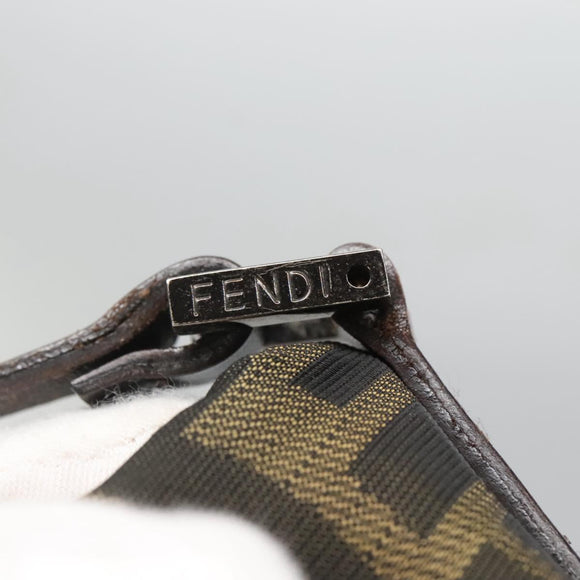FENDI Zucca Canvas Tote Bag Black Brown Auth ep10285