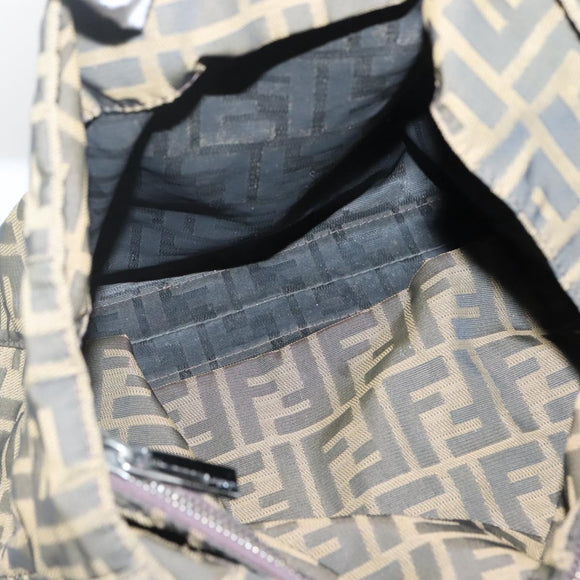 FENDI Zucca Canvas Tote Bag Black Brown Auth ep10285