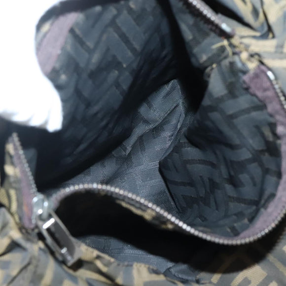 FENDI Zucca Canvas Tote Bag Black Brown Auth ep10285