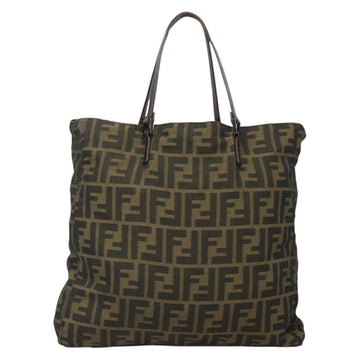 FENDI Zucca Canvas Tote Bag Black Brown Auth ep10285 - 0