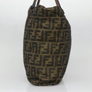 FENDI Zucca Canvas Tote Bag Black Brown Auth ep10285-3