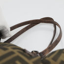 FENDI Zucca Canvas Tote Bag Black Brown Auth ep10285-8